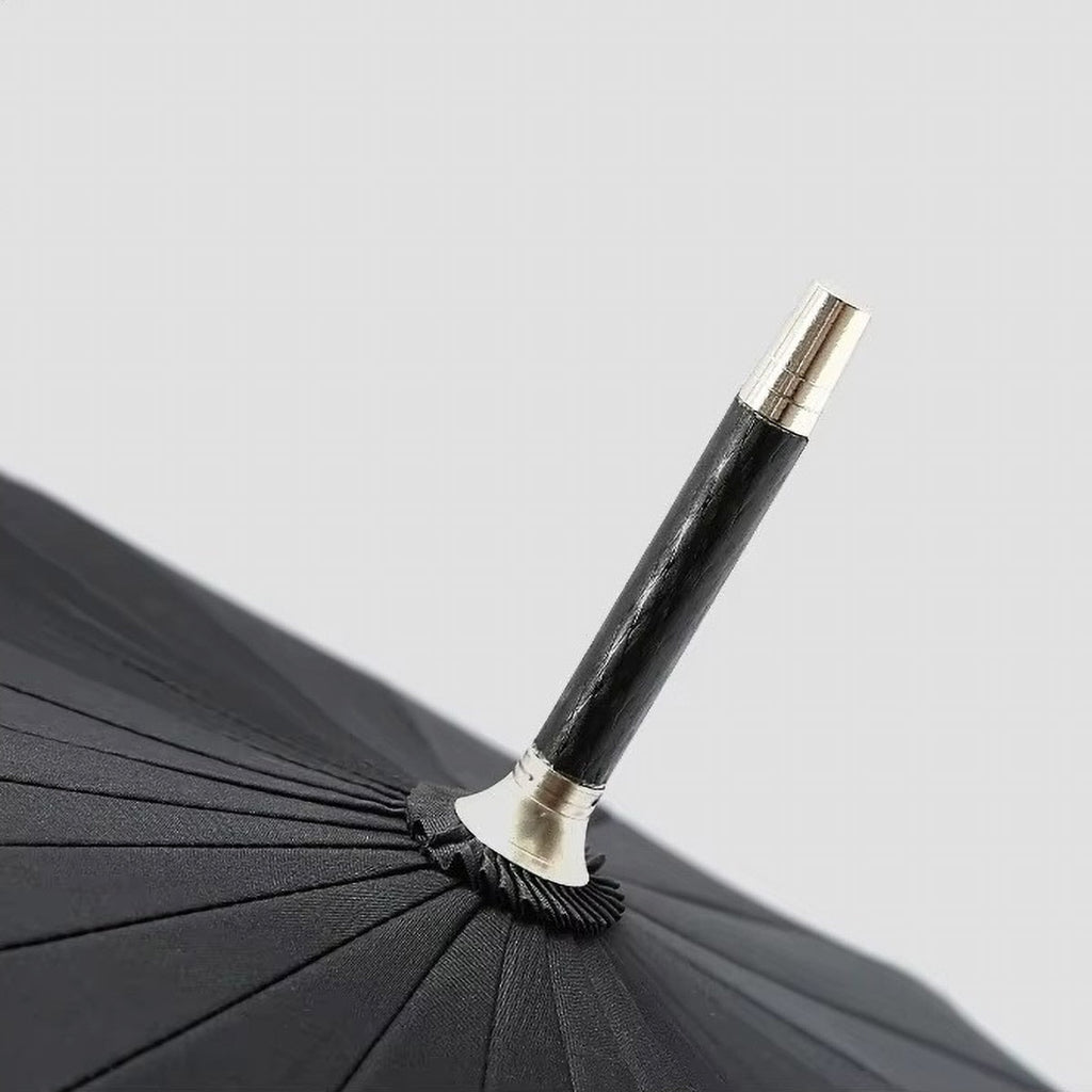Sorélane Arceau - Parapluie long noir à poignée graphique