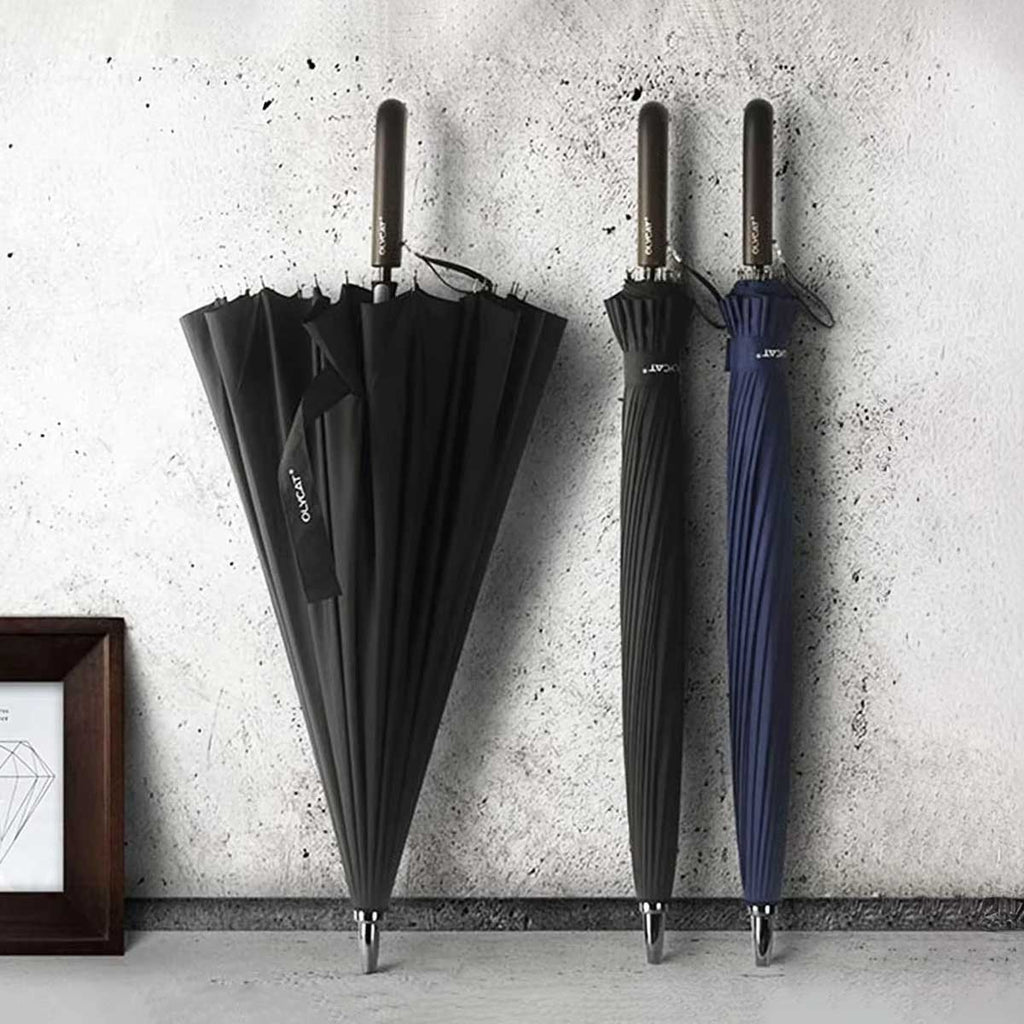 Sorélane Contour - Parapluie long à poignée droite brune