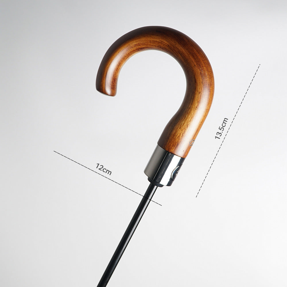 Sorélane Envergure - Parapluie pliant à poignée courbe brune