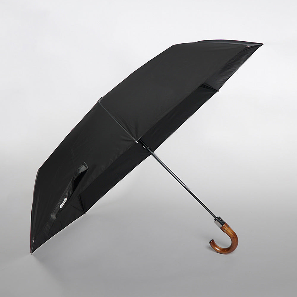 Sorélane Envergure : parapluie noir ouvert.