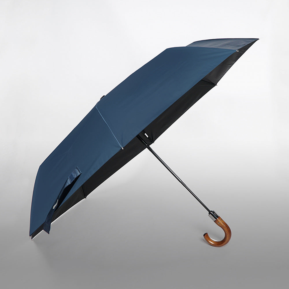 Sorélane Envergure - Parapluie pliant à poignée courbe brune