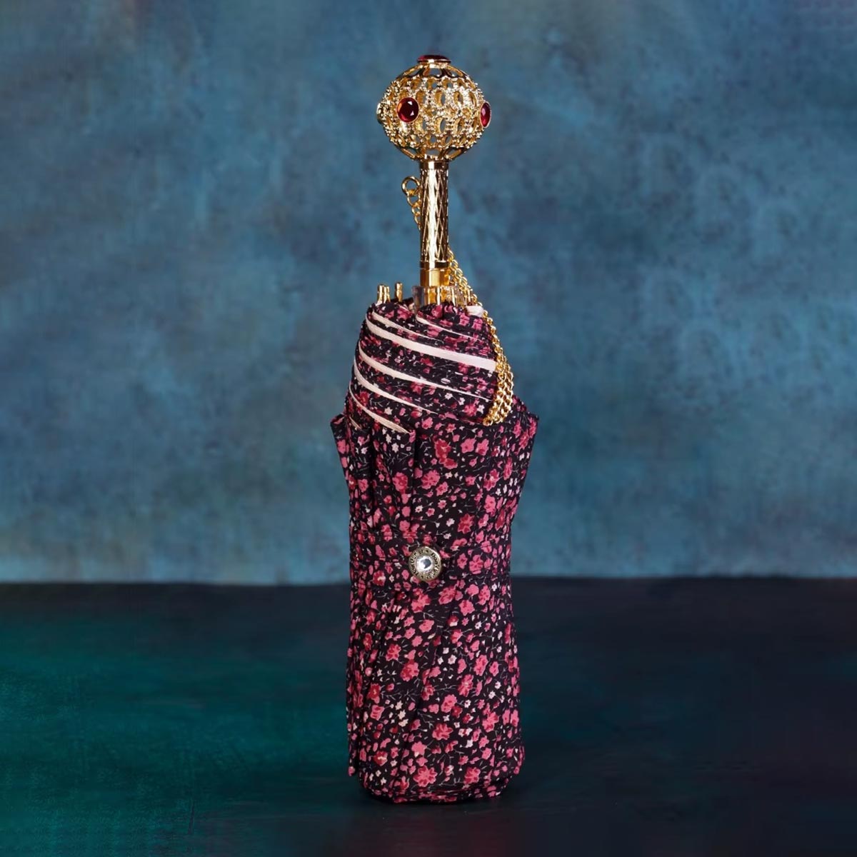 Sorélane Floraison - Parapluie pliant floral à pommeau ajouré