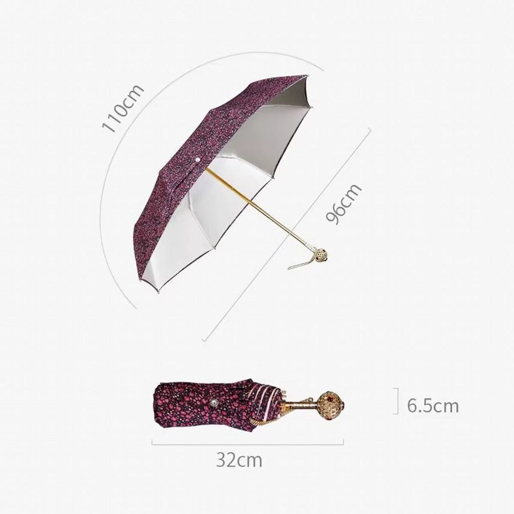 Sorélane Floraison - Parapluie pliant floral à pommeau ajouré