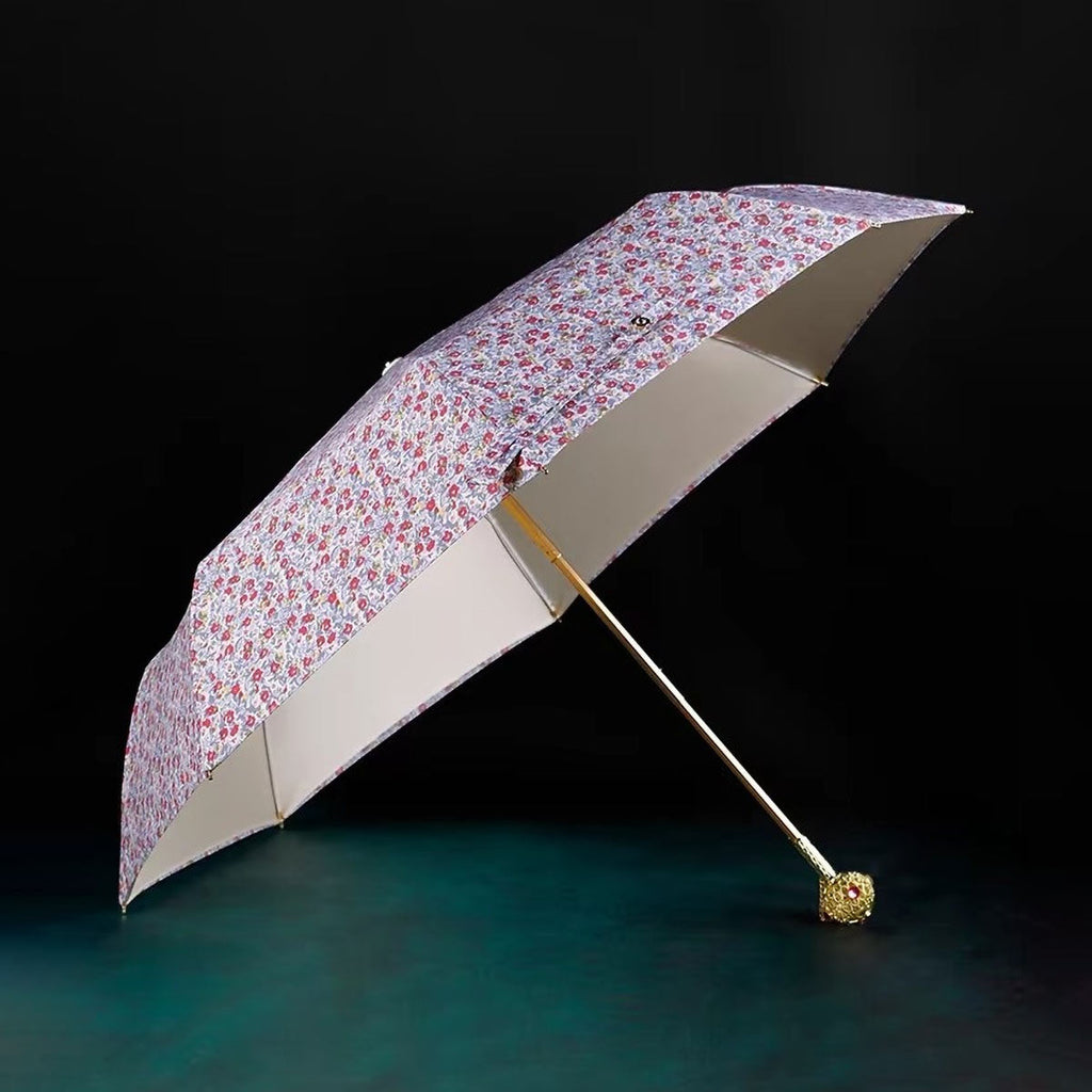 Sorélane Floraison - Parapluie pliant floral à pommeau ajouré