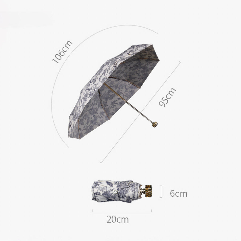 Sorélane Florilège - Parapluie pliant imprimé à pommeau floral
