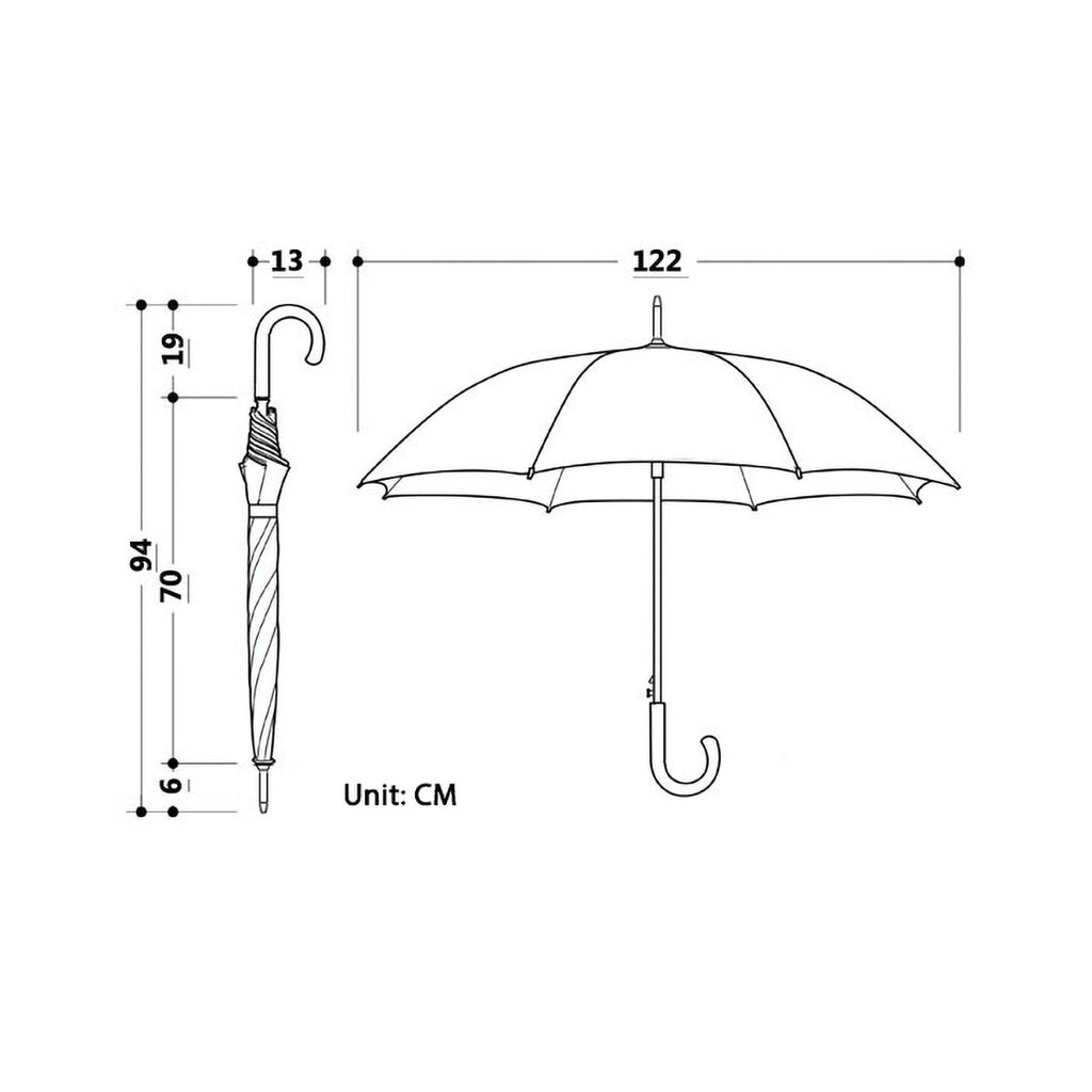 Sorélane Courbe - Parapluie long à poignée courbe annelée