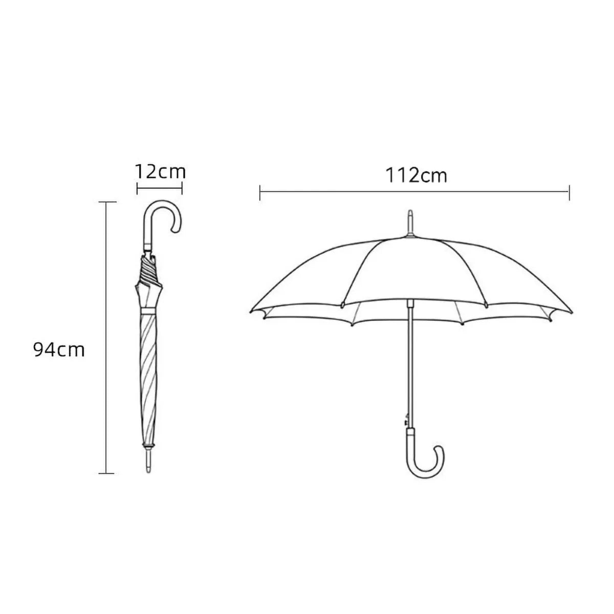 Sorélane Allure - Parapluie long à poignée courbe ambrée