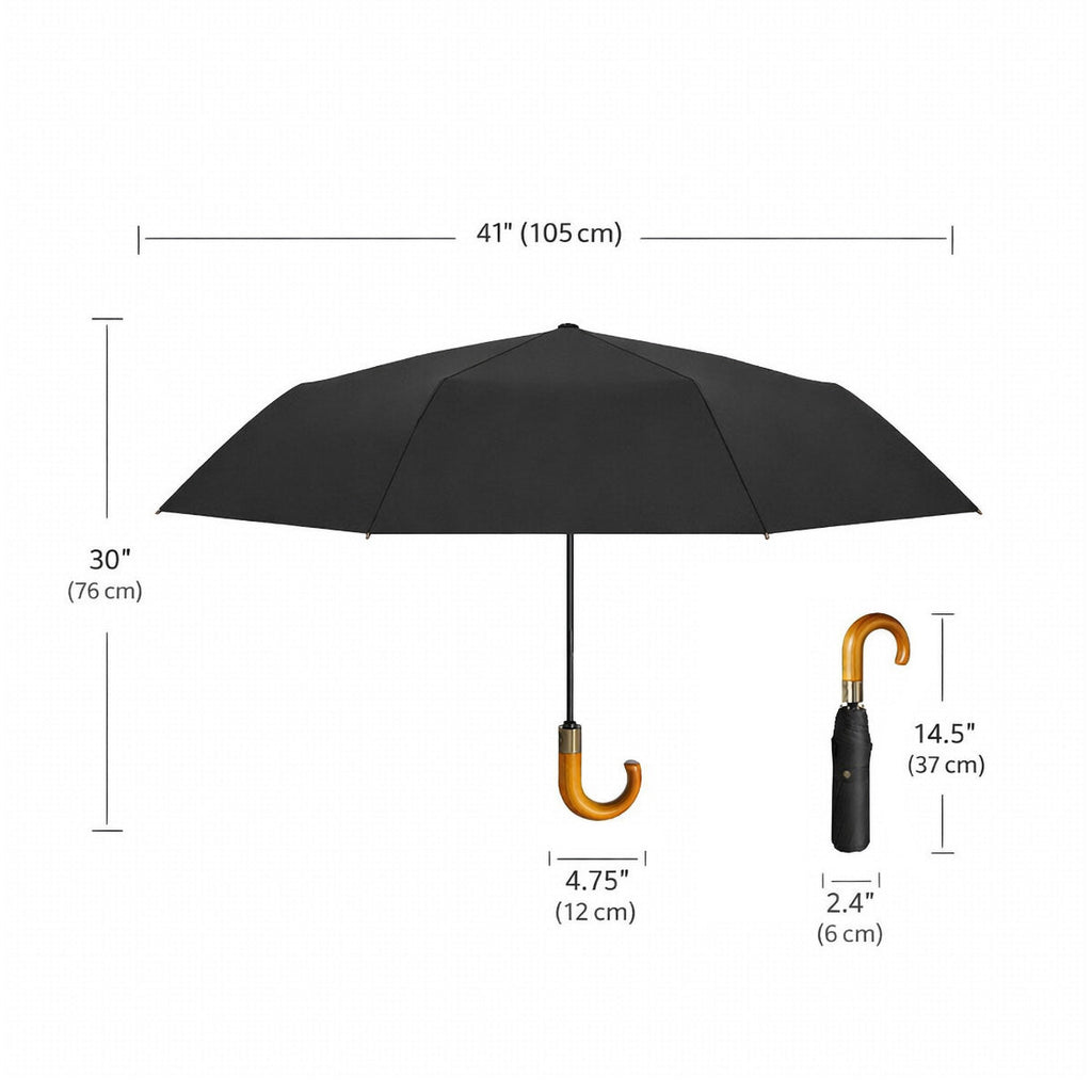 Sorélane Accord - Parapluie pliant à crochet et collier doré