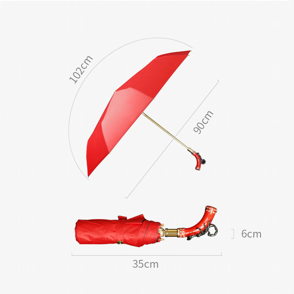 Sorélane Dard - Parapluie pliant rouge à poignée scorpion