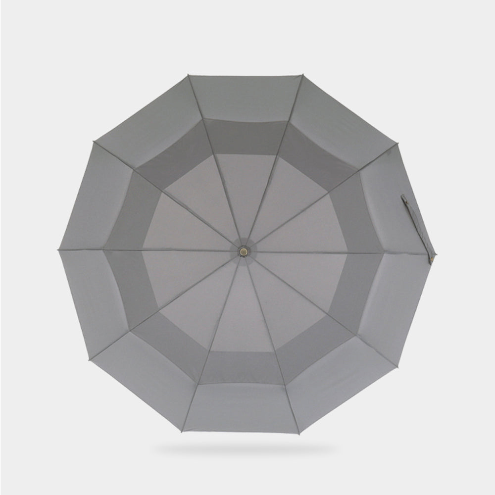 Sorélane Relief - Parapluie pliant à poignée ambrée et bague bronze
