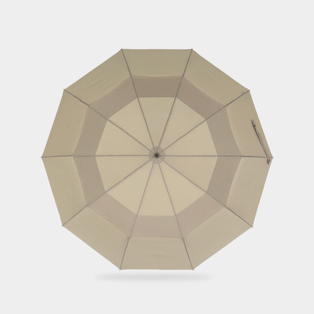 Sorélane Relief - Parapluie pliant à poignée ambrée et bague bronze