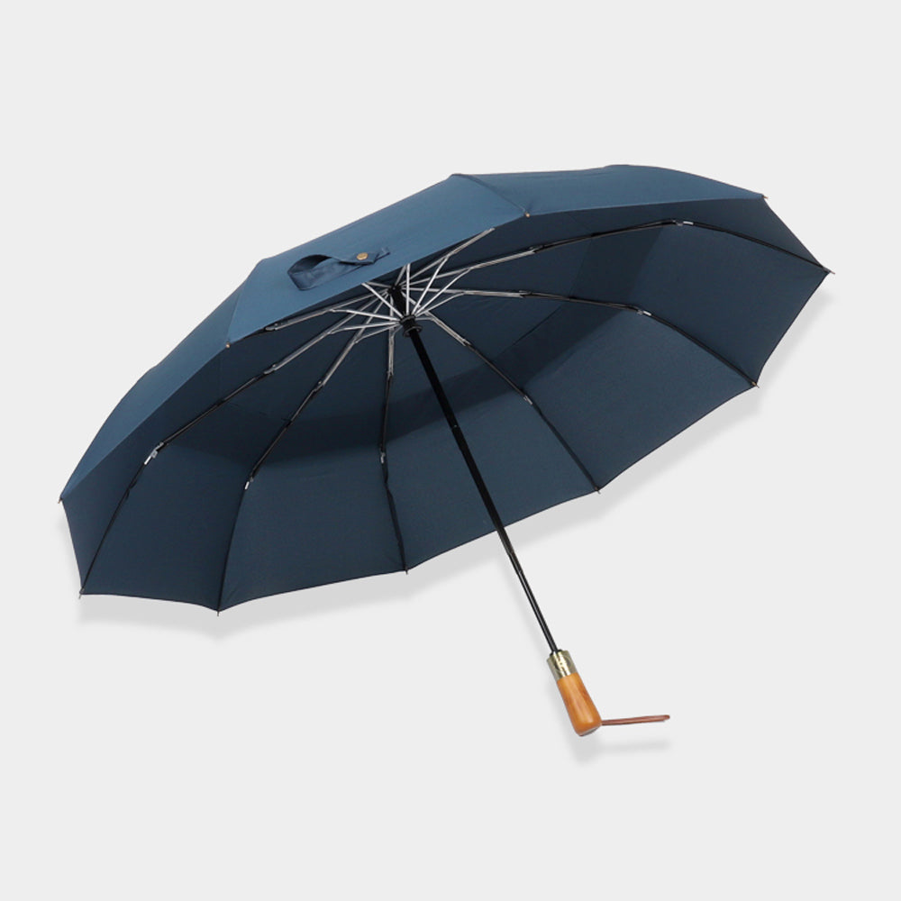 Sorélane Relief - Parapluie pliant à poignée ambrée et bague bronze