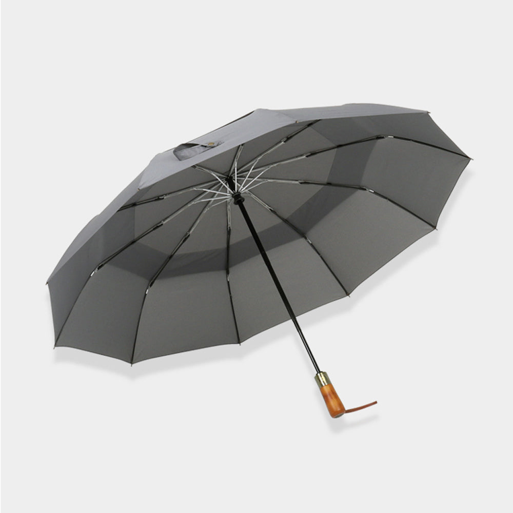 Sorélane Relief - Parapluie pliant à poignée ambrée et bague bronze