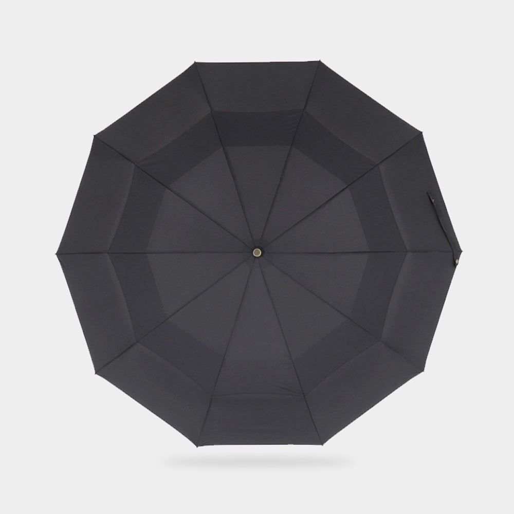 Sorélane Relief - Parapluie pliant à poignée ambrée et bague bronze
