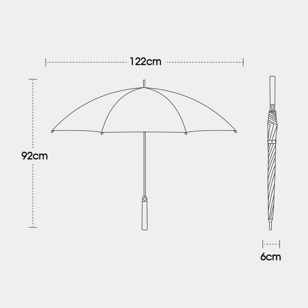 Sorélane Ligne - Parapluie long à poignée droite ambrée
