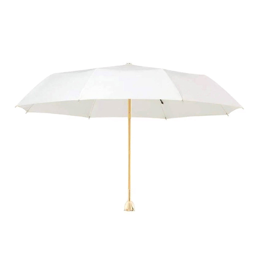 Sorélane Rosée : parapluie blanc ouvert.