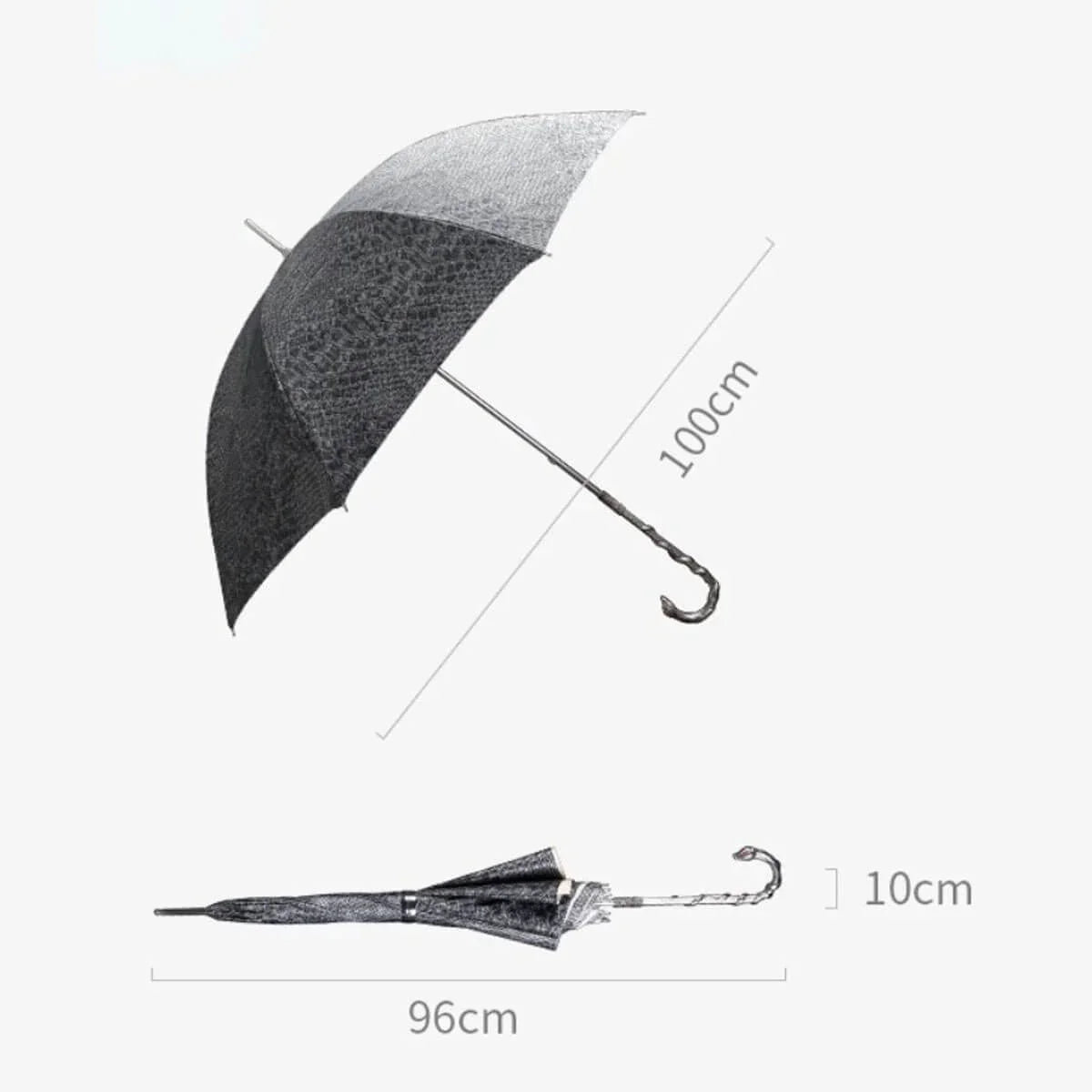 Sorélane Serpentin - Parapluie à poignée serpent et motif d'écailles