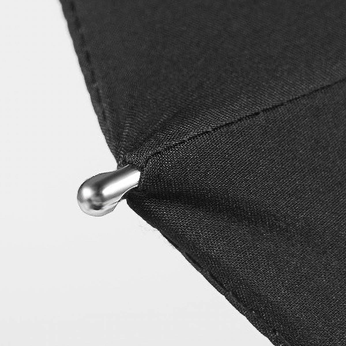 Sorélane Trait - Parapluie long noir à finitions argentées