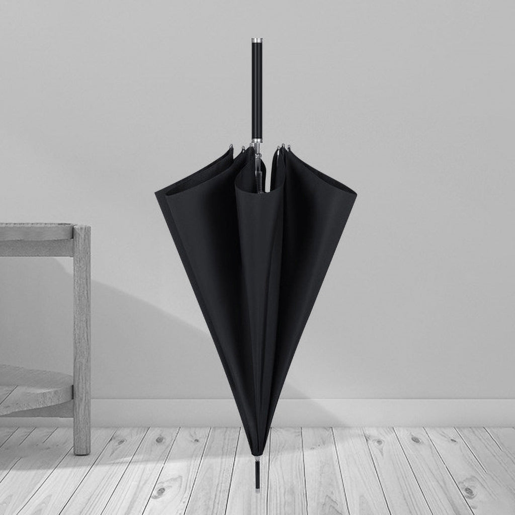 Sorélane Trait - Parapluie long noir à finitions argentées