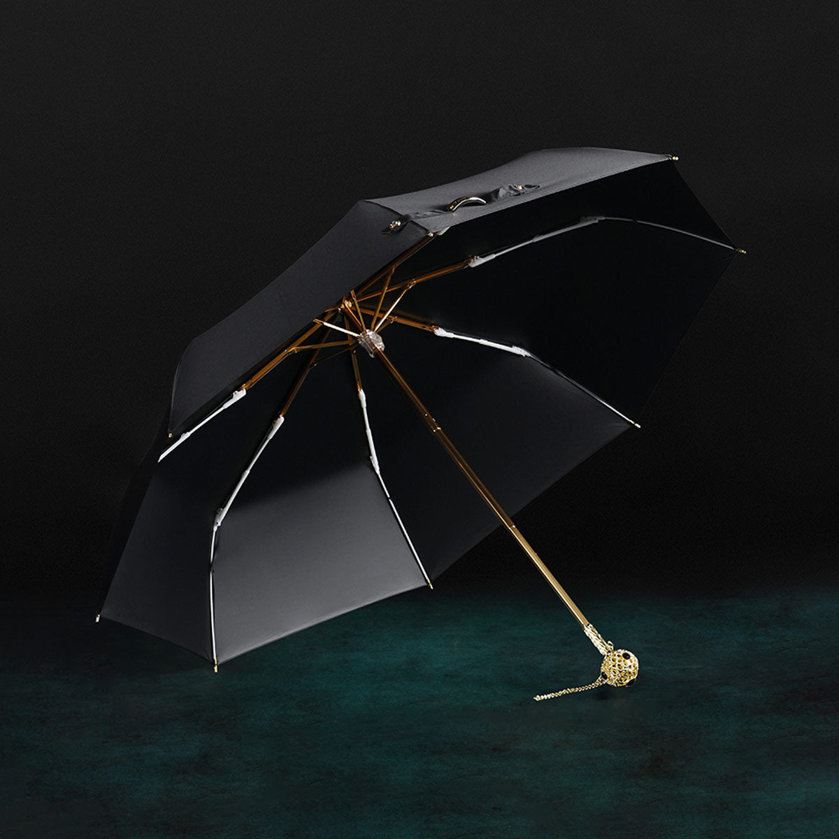 Sorélane Scintille - Parapluie pliant uni à pommeau ajouré