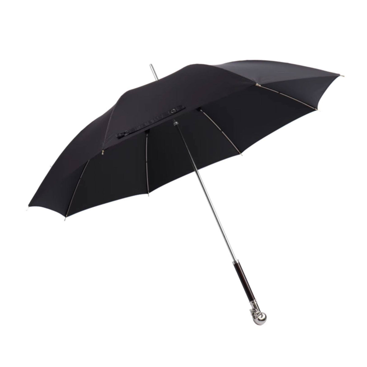 Sorélane Reflet : parapluie noir ouvert.