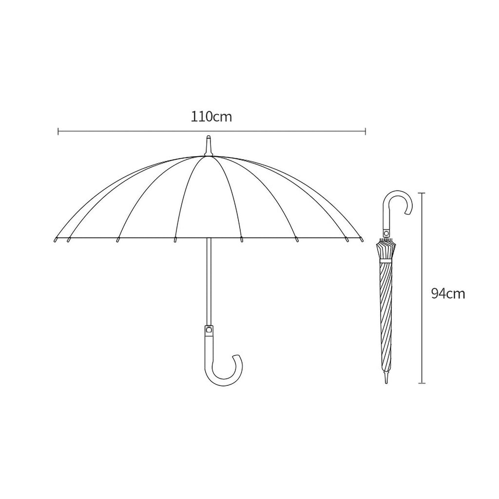 Sorélane Cadence - Parapluie long à grande poignée courbe miel