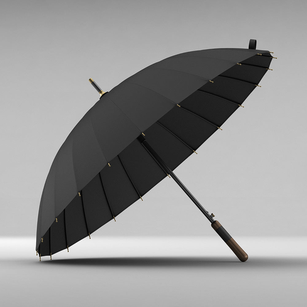 Sorélane Trame : parapluie noir ouvert.