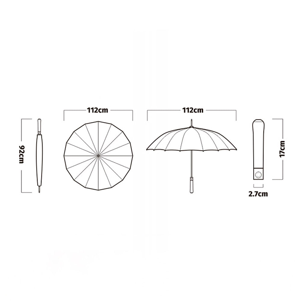 Sorélane Mesure - Parapluie long à deux formes de poignée